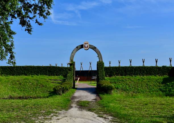 キャロライン砦 timucuan 生態学的、歴史的に国の記念碑を保持、フロリダ、米国 - century florida ストックフォトと画像