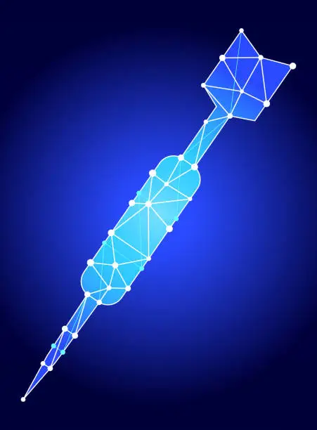 Vector illustration of Sharp Dart Blue Triangle Node Vector Pattern