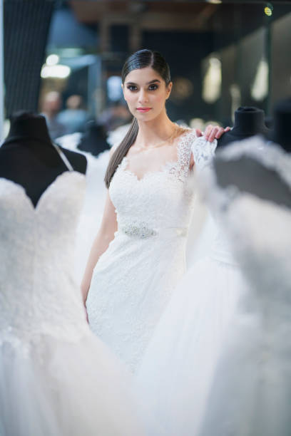 istock Female model posing in a luxury wedding dress 1009194720
