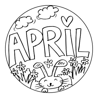 April Coloring Pages For Kids Stock Illustration - Download Image Now -  Abstract, April, Art - iStock