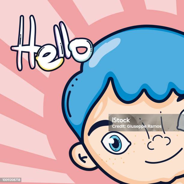 Boy Saying Hello Cartoon Stock Illustration - Download Image Now - Arts  Culture and Entertainment, Backgrounds, Boys - iStock