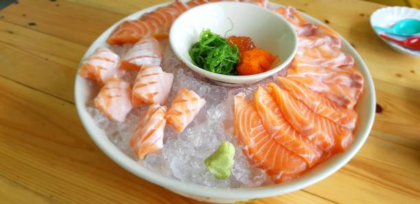istock Japanese food , Sashimi salmon set . Selective focus 1009226506