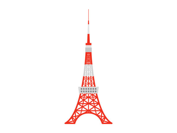 башня иллюстраций - landmark tower tokyo prefecture japan asia stock illustrations