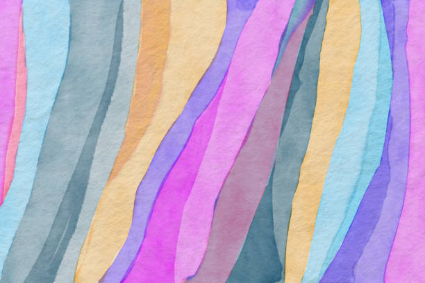 Colorful watercolor animal skin pattern Abstract colorful zebra striped  pattern watercolor background. Colorful watercolor animal skin pattern paper watercolor painting textured blue stock pictures, royalty-free photos & images