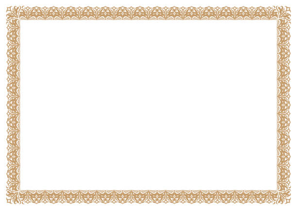 bildbanksillustrationer, clip art samt tecknat material och ikoner med guld gränsen för certifikat - certifikat