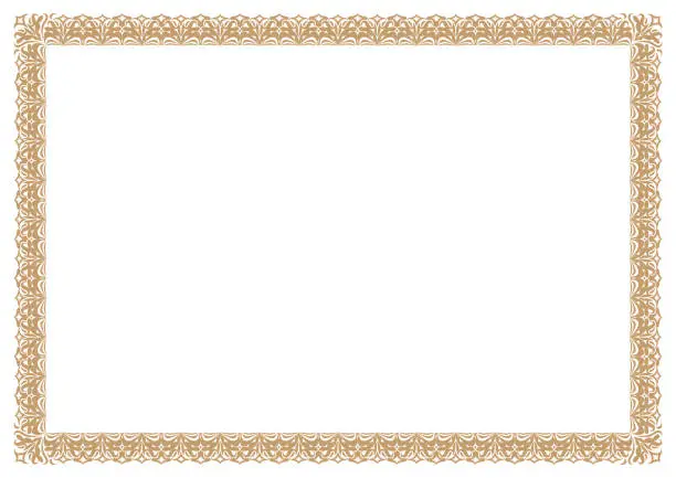 Vector illustration of Gold Border for certificates