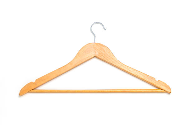 istock A wooden clothes hanger on a white background 1009252024