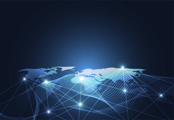 istock Global network connection. World map point and line composition concept of global business. Vector Illustration 1009272500