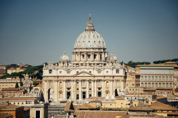 basílica de saint peters - rome italy vatican st peters basilica - fotografias e filmes do acervo