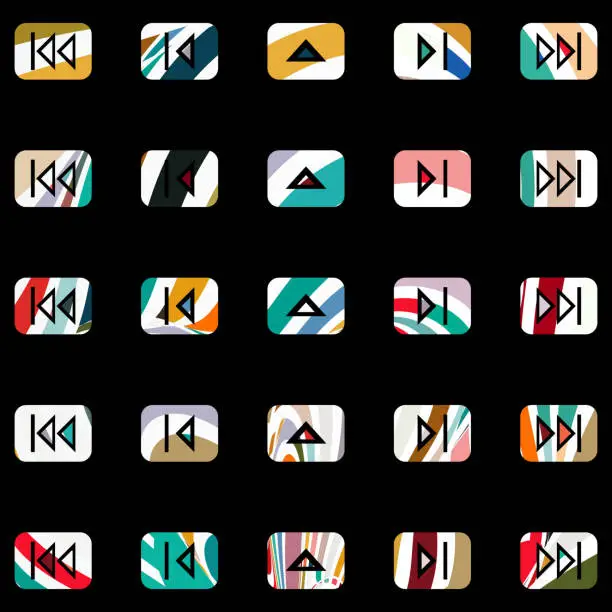 Vector illustration of Vector play button symbol collection