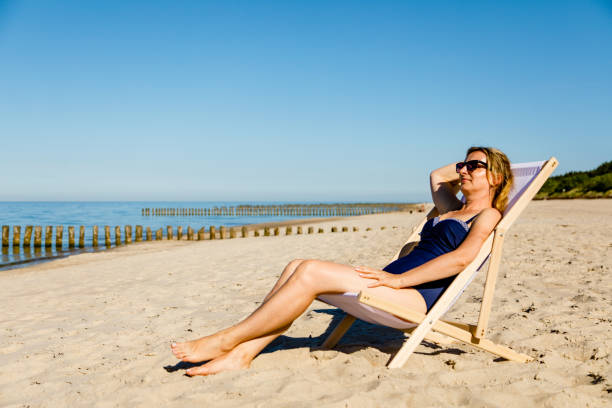 Woman relaxing on beach