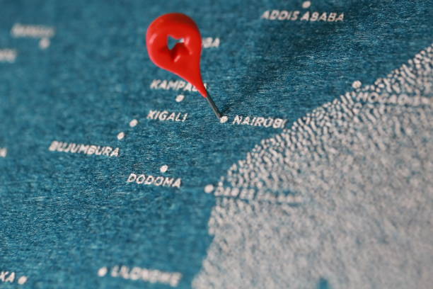 istock pin on the africa painted map 1009299388