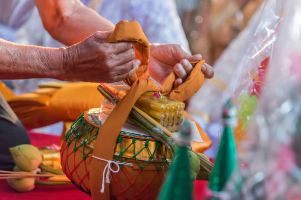 Ordination ceremony in buddhist change man to monk