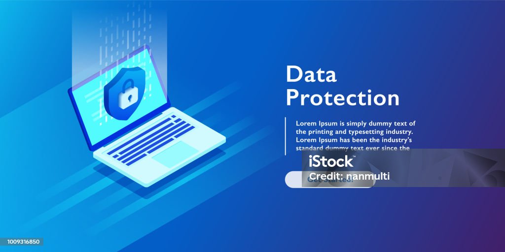 Sécurité données Protection Information Lock technologie numérique isométrique illustration vectorielle - clipart vectoriel de Sécurité libre de droits