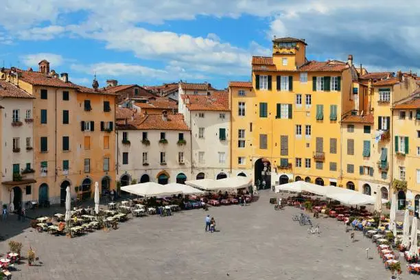 Piazza dell Anfiteatro in Lucca Italy