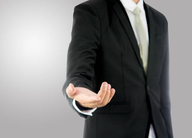 istock Businessman standing posture show hand 1009342808