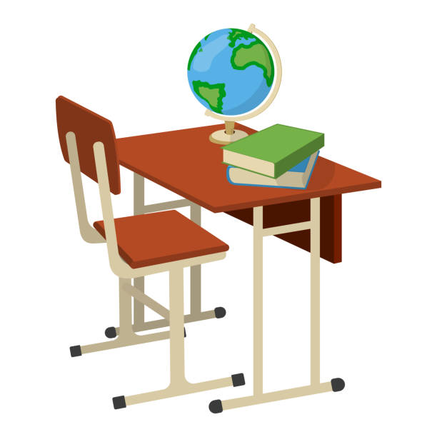 istock School Desk with School Supplies Icon and Logo. Isolated design element. Vector Cartoon illustration 1009372184