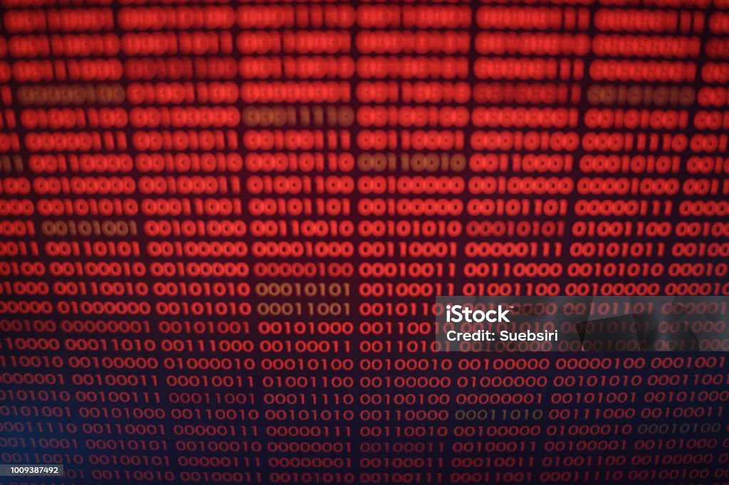 Red Binary Code Computer Technology Background Red Binary Code Computer ...