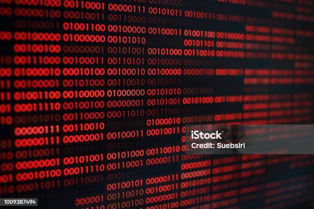 Red Binary Code Computer Technology Background Red Binary Code Computer ...