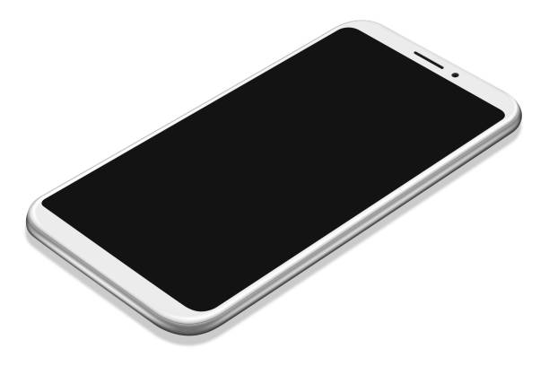 istock 3D illustration Realistic perspective white smartphone mockup on white background 1009390258