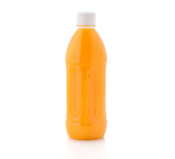 istock plastic bottle 100 % orange juice on isolated white background 1009404152