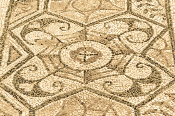 istock Roman mosaic of symmetrical, interlocking patterns 1009408960