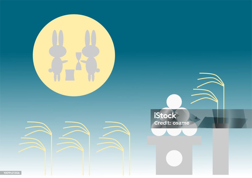 Sept Rabbit Full Moon And Rabbit Stock Illustration - Download Image Now ...