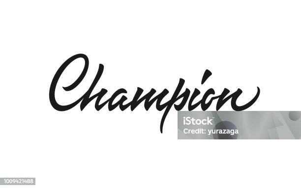 Champion Horizontal Lettering Champion Vector Lettering Stock Illustration - Download Image Now - Art ...