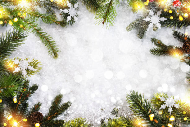 istock Holiday Christmas background with snow and bokeh 1009427664