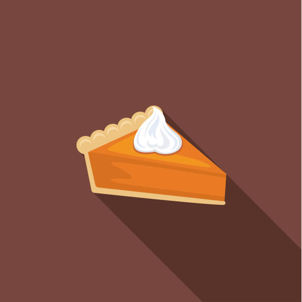 Cute Autumn Icon - Pumpkin Pie Flat Design Style Autumn Icon - Pumpkin Pie pumpkin pie stock illustrations