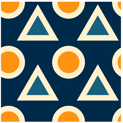 Triangles And Circles Fat And Solid Seamless Pattern Stock Illustration ...