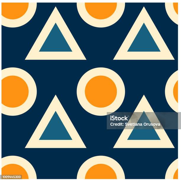 Triangles And Circles Fat And Solid Seamless Pattern Stock Illustration ...