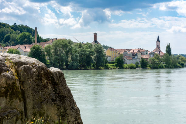 Riverside at the river Inn in Passau