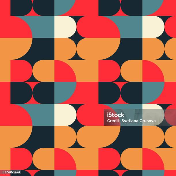 Irregular Round Pattern Circle Squares Irregular Seamless Pattern Stock Illustration - Download ...