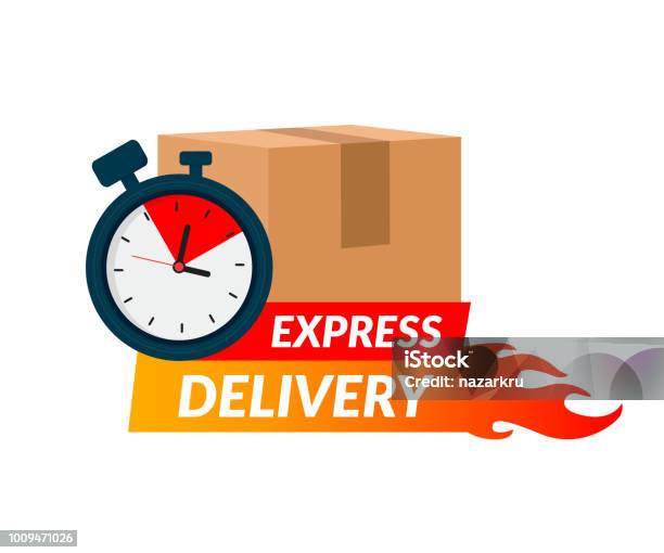 Express delivery related icon on background for graphic and web design.  Creative illustration concept symbol for web or mobile app