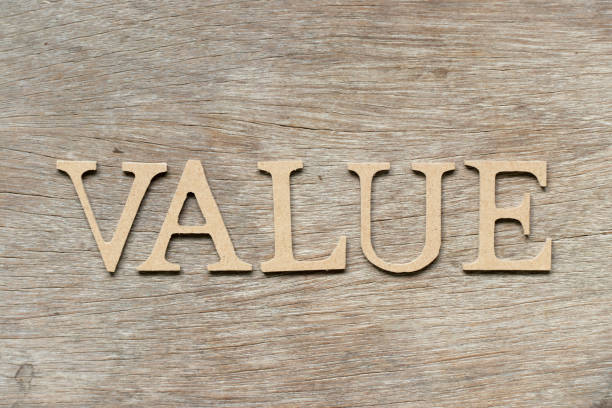 istock Alphabet letter in word value on wood background 1009471402