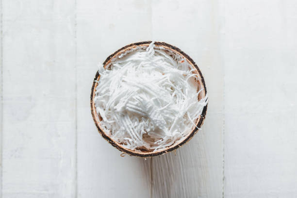 Scrambled coconut In coconut shell
