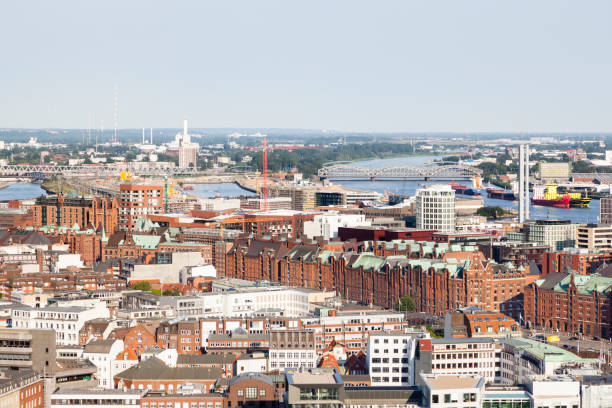 istock View over Hamburg, Germany to the Speicherstadt 1009474540