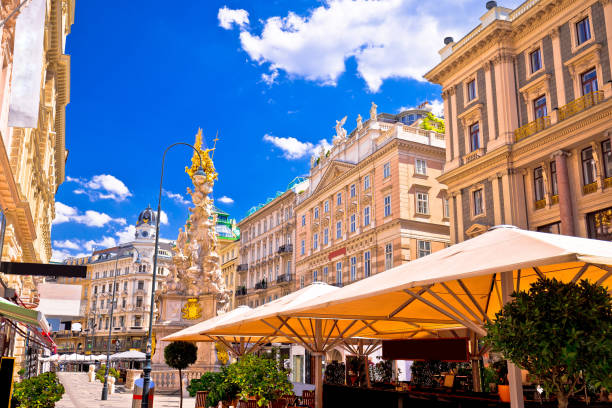 Historic architecture square in Vienna view, capital of Austria Historic architecture square in Vienna view, capital of Austria vienna austria stock pictures, royalty-free photos & images