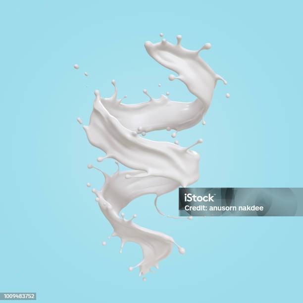 Milk Splash In Spiral Shape Design Element Stock Photo - Download Image Now - Milk, Splashing, Spiral