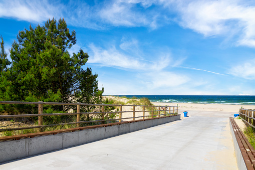 Vacations in Poland -Pedestrian walkway to the beach in Swinoujscie