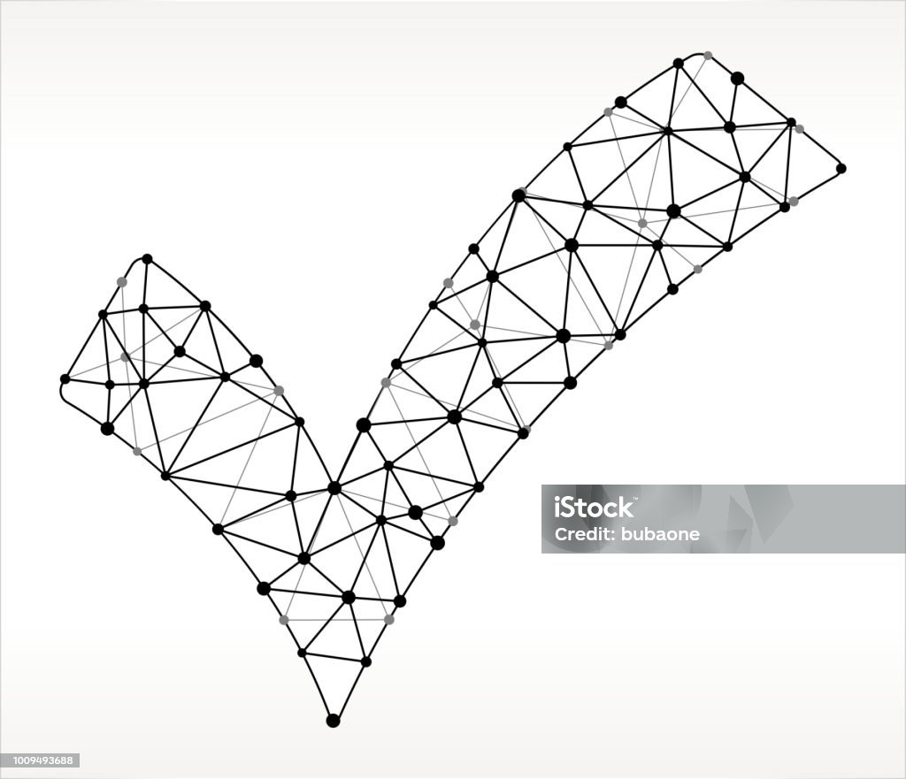 Triangle With Check Block Pattern Check Mark Triangle Node Black And White Pattern Stock Illustration ...