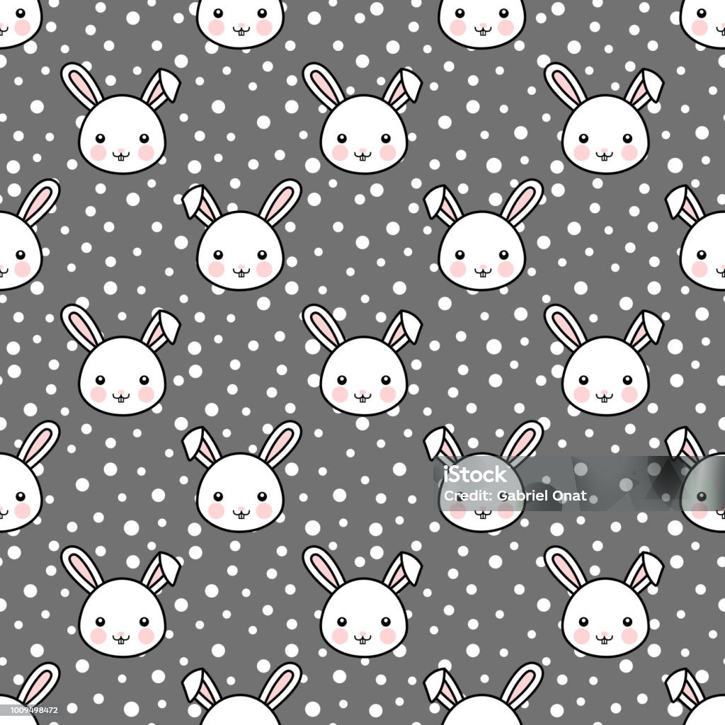 French Pattern Rabbitn Background Rabbit Seamless Pattern Background Bunny Vector Illustration Stock ...