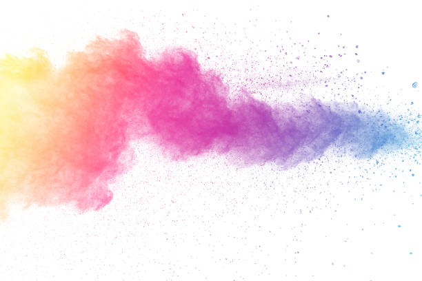 istock Multi color powder explosion isolated on white background. Colored dust splash cloud  on white background. Launched colorful particles on background. Painted Holi in festival. 1009518130