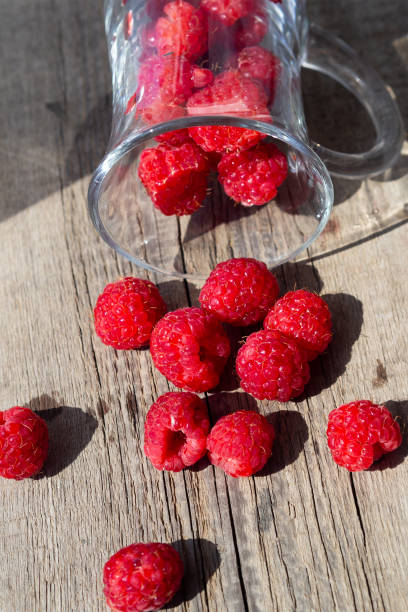 istock The raspberries scattered from the glass 1009533364