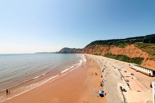 A photo of Sidmouth beach on a sunny day.