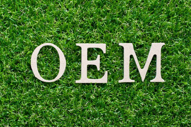 istock Wood alphabet in word OEM (Abbbreviation of Original Equipment Manufacturer)on artificial green grass background 1009546804