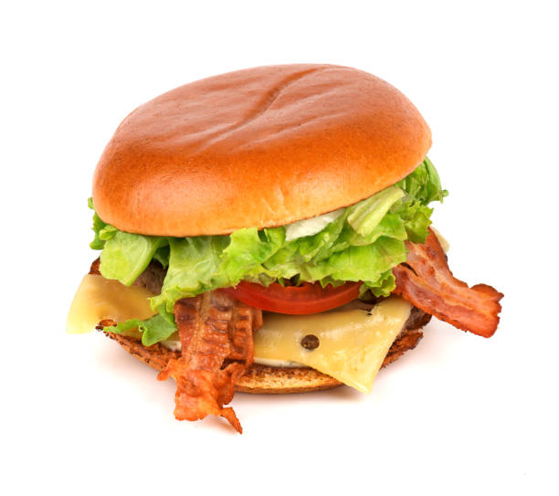 istock Fresh tasty burger, isolated on white background. 1009547658