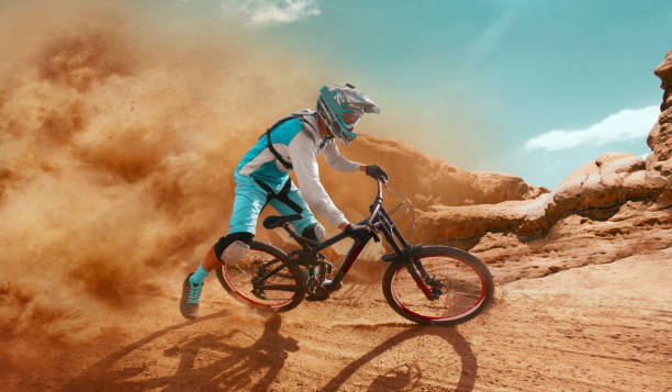 istock Cyclist riding a bicycle. Downhill. 1009551250