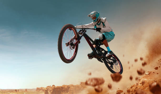 istock Cyclist riding a bicycle. Downhill. 1009551524
